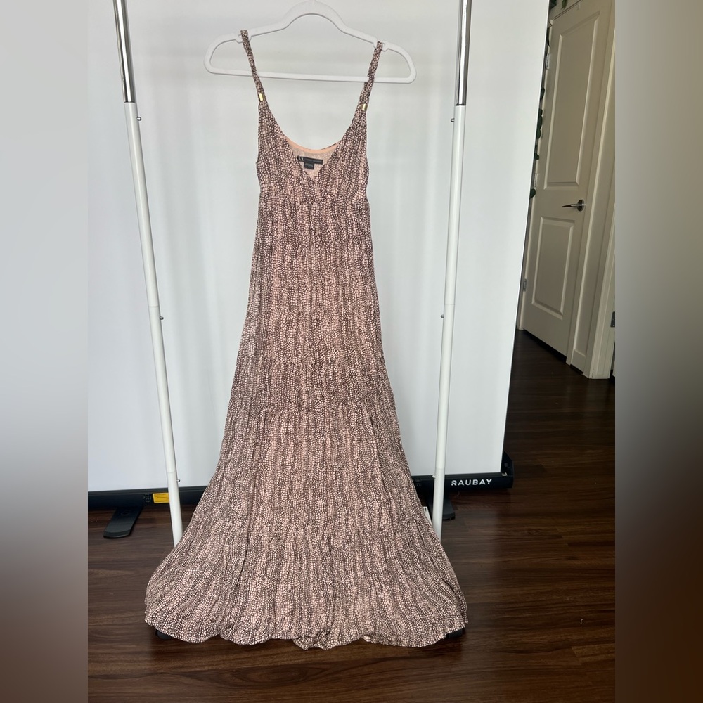Armani Exchange Maxi Dress with Braided Straps with Gold Bead Detailing